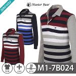 [MASTER BEAR] 마스터베어 스트라이프 카라 긴팔 티셔츠 Model No_M1-7B024