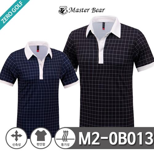 [MASTER BEAR] 마스터베어 사각체크 반팔 카라티셔츠 Model No_M2-0B013