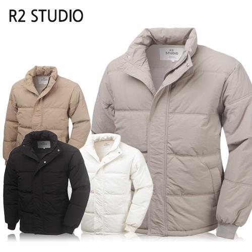 [R2 studio] R2 스튜디오 카라 포인트 베이직 숏패딩 Model No_E2-0M098