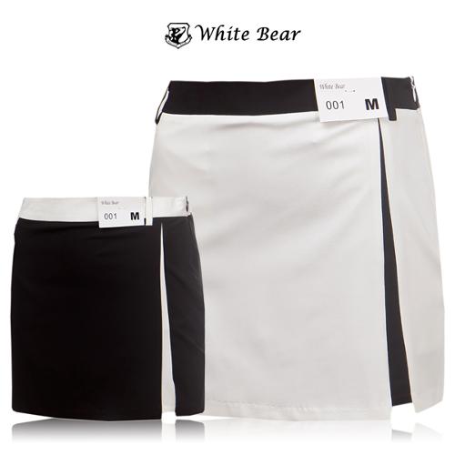 [WHITE BEAR] 화이트베어 여성 트임 배색 골프 스커트 Model No_M2-0B039