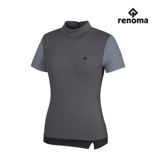 [레노마골프]여성 배색 하이넥 반팔 티셔츠 RWTHJ6103-195