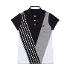 화이트볼 여성 W프린트 카라 반팔 골프 티셔츠 블랙