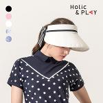 홀릭앤플레이 여성 셔링 와이드 골프썬캡 HB2UAC001