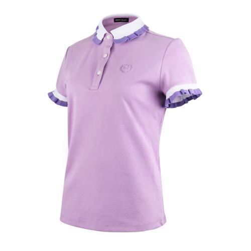 [헨리스튜어트] 골프 여성용 요꼬배색 반팔 티셔츠 핑크