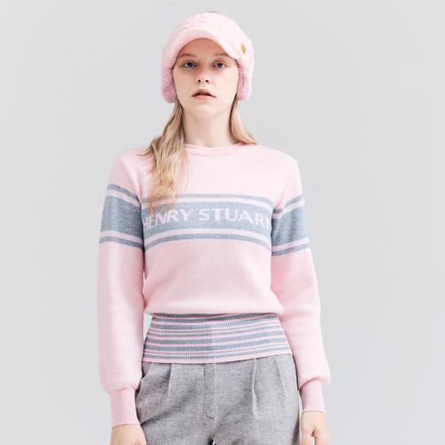 [헨리스튜어트] 골프 여성용 시그니처 로고 니트 스웨터 핑크