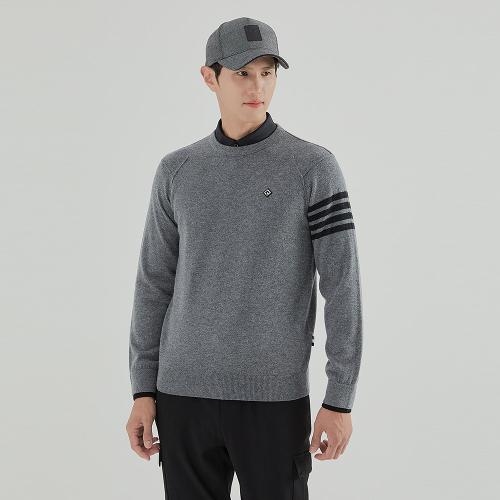 [레노마골프]남성 울 캐시 블렌드 소매 포인트 라운드넥 니트 RMSRL3208-197