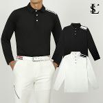 [LUSEN] 루센 어깨 일자 패턴 포인트 카라 긴팔 티셔츠 Model No_B2-2E070