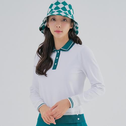 [레노마골프]여성 빗살 패턴 자가드 카라 티셔츠 RWTPM5102-101