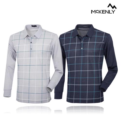 [MCKENLY] 맥킨리 사각 체크 PK 긴팔 카라티 Model No_E2-3M061