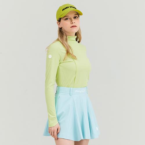 [헨리스튜어트] 골프 여성용 사선절개 하이넥 티셔츠 옐로우