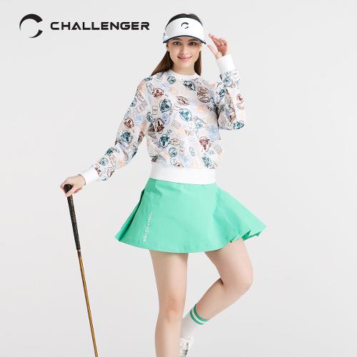 [챌린저] 도레이원사 나일론스판 플레어믹스 여성 골프큐롯스커트 라이트그린_CHC1WSK0745LN