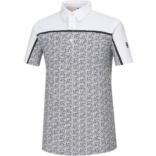 [와이드앵글] 남성 클럽 스칸딕 패턴 블록 티셔츠_WMM18254W2