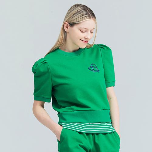 [어베이브] 골프 테니스 여성용 퍼프셔링 맨투맨 티셔츠 그린