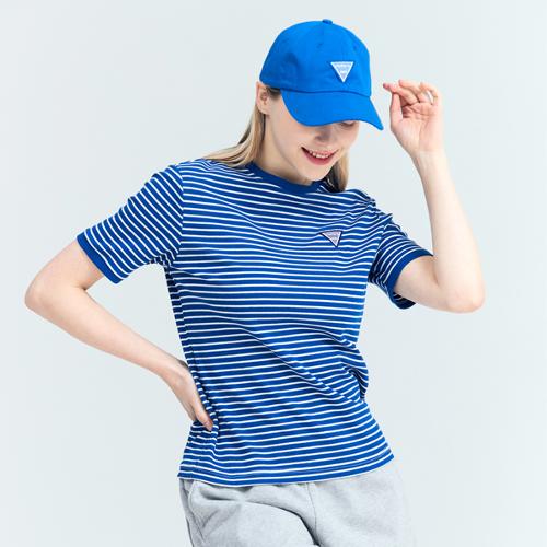 [어베이브] 골프 테니스 여성용 스트라이프 티셔츠 블루