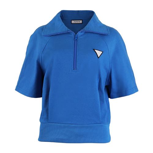 [어베이브] 골프 테니스 여성용 빅카라 집업 티셔츠 블루