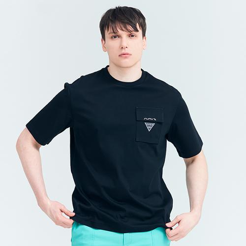 [어베이브] 골프 테니스 남성용 포켓라운드 티셔츠 블랙