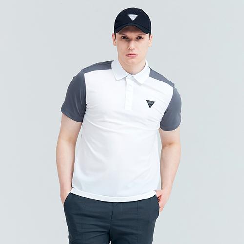 [어베이브] 골프 테니스 남성용 컬러블럭 폴로티셔츠 그레이