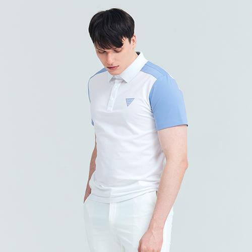 [어베이브] 골프 테니스 남성용 컬러블럭 폴로티셔츠 블루