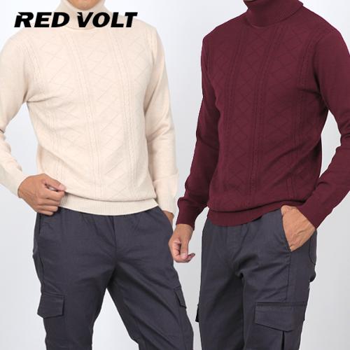 [RED VOLT] 레드볼트 남성용 꽈배기 니트 목폴라 긴팔티 Model No_E2-3M115