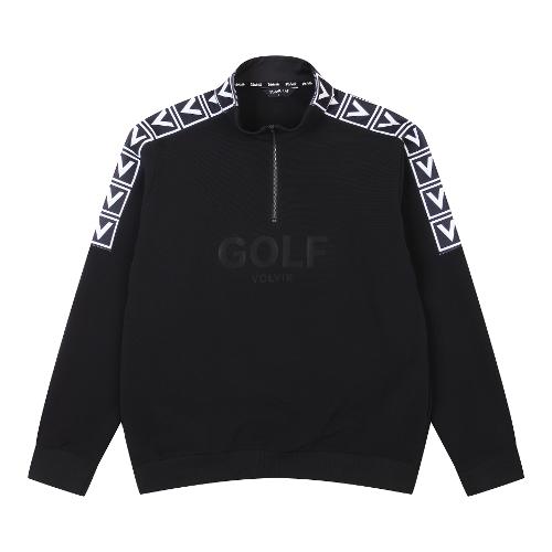 [볼빅골프웨어] 남성 골프 LAB 패턴 포인트 반집업 티셔츠 VMTSM971_BK