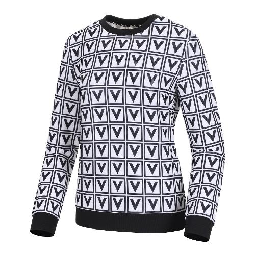 [볼빅골프웨어] 여성 골프 LAB 전판 패턴 라운드 티셔츠 VLTSM971_OW