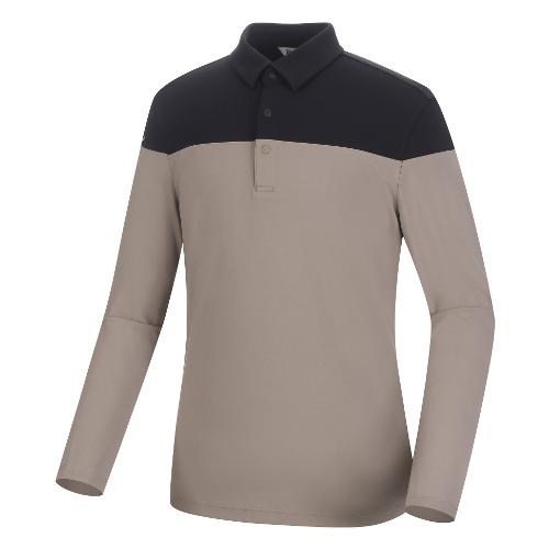 [볼빅골프웨어] 남성 골프 에센셜 컬러블럭 카라 티셔츠 VMTSM993_BE