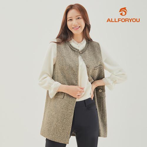[올포유] [모델착장] 여성 트위드 롱 베스트 ALVEK7431-509