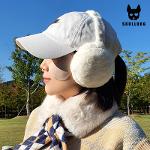 겨울 여성 골프 귀마개 페이크퍼 접이식 사이즈 조절 방한 모자 털 귀달이 귀덮개