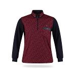 럭스골프 AJP3W407 남성 패턴 반집업 겉기모 긴팔 골프셔츠