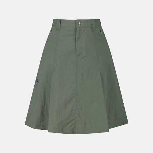[썬러브] Nylon Zip Skirt Khaki