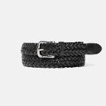 [썬러브] Braided Leather Belt Black