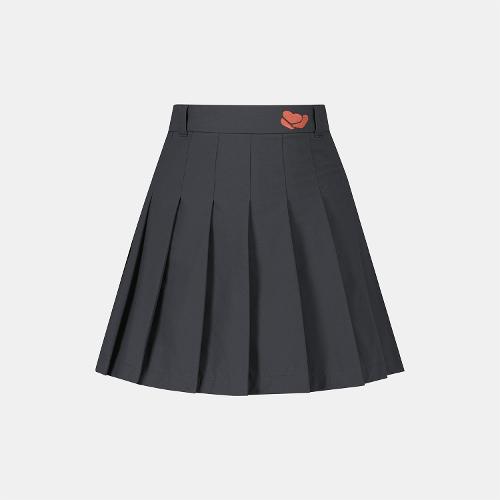 [썬러브] Heart Pleats Skirt Charcoal