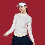 골피아 여자 라운드넥 방풍니트 스웨터 GN-6016 화이트