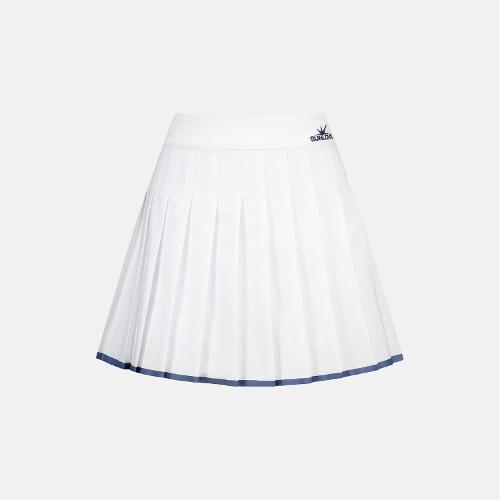 [썬러브] Easy Pleats Skirt White