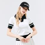 [헨리스튜어트] 골프 여성용 밴드포인트 카라티셔츠 화이트
