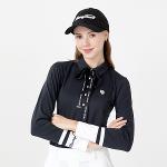 [헨리스튜어트] 골프 여성용 리본 카라티셔츠 블랙
