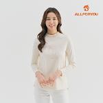 [올포유] [모델착장] 여성 넥프릴 자수 진주 장식 티셔츠 ALTRM1231-102