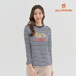 [올포유] [모델착장] 여성 스트라이프 프린팅 티셔츠 ALTRM1211-915