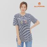 [올포유] [모델착장]여성 자수 반팔 티셔츠 ALTRK3421-915