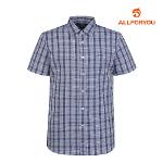 [올포유] 남성 체크 패턴 반팔 셔츠 AGBSL3331-906