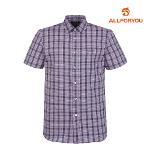 [올포유] 남성 체크 패턴 반팔 셔츠 AGBSL3331-604