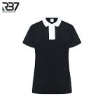 [RB7] 소매 포인트 여성 골프 반팔티셔츠(블랙)