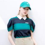 [어베이브] 골프 테니스 여성 퍼프카라 티셔츠 그린네이비