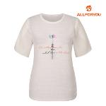 [올포유] 여성 셔링 원포인트 블라우스형 반팔 티셔츠 ALTRL4121-100