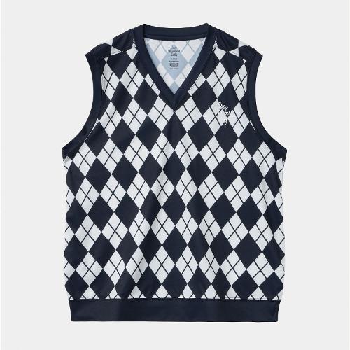 [크루멤버스온리] FIELD VEST ARGYLE NAVY