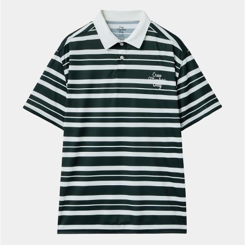 [크루멤버스온리] CLASSIC POLO STRIPE GREEN CREAM