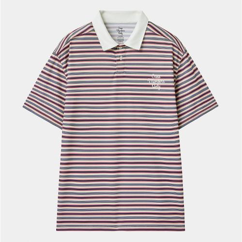 [크루멤버스온리] CLASSIC POLO STRIPE NAVY RED