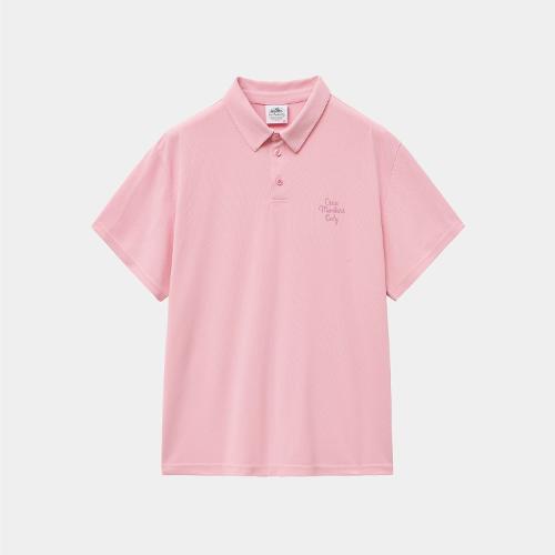 [크루멤버스온리] RESORT LOGO PIQUE POLO PINK