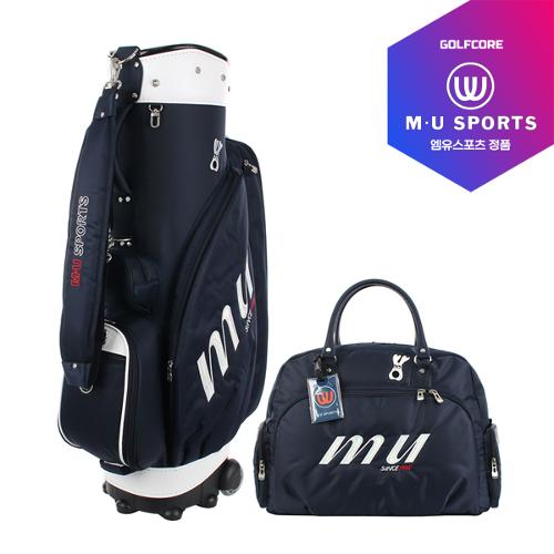 [24년신상]MU SPORTS 엠유스포츠 스컬 핸드케리어 휠 캐디백 보스톤백세트(MUCB2301/MUBB2301)