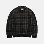 [썬러브] Plaid Player Fleece Pullover Dark Brown